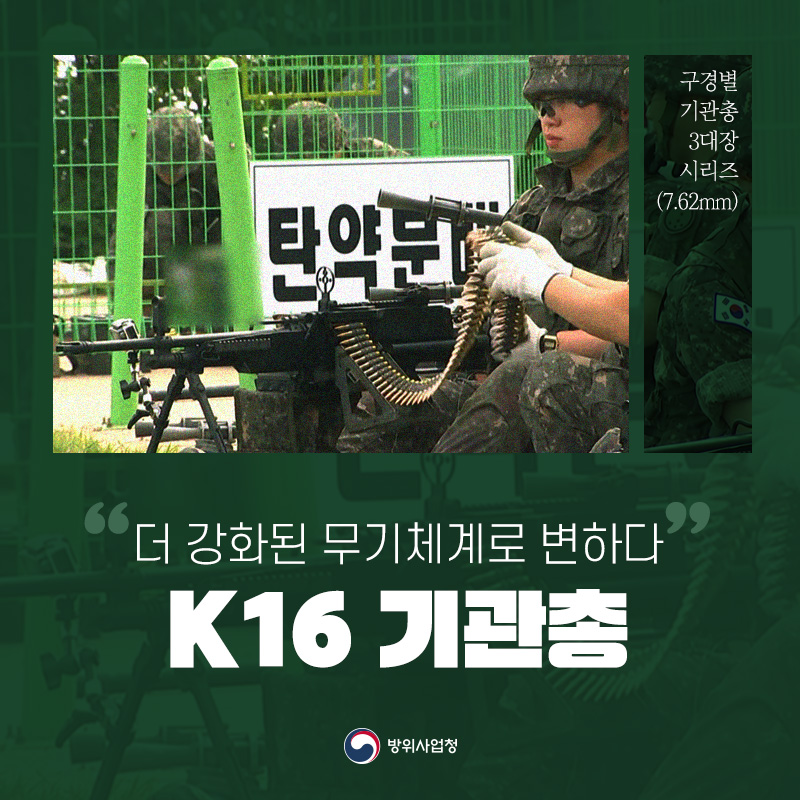 구경별 기관총 3대장 ③ K16 기관총